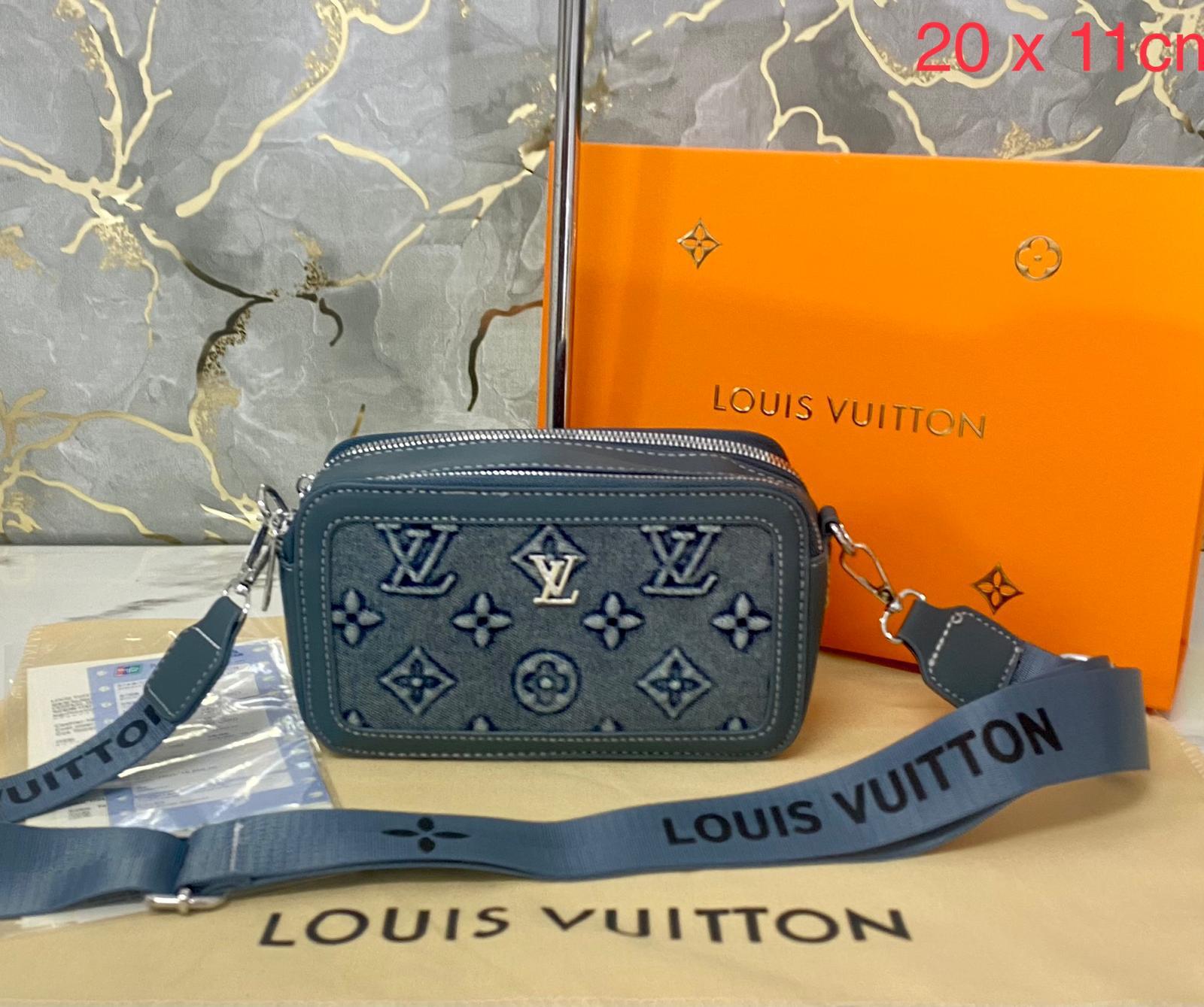 Louis Vuitton borsellino con cerniera grigio