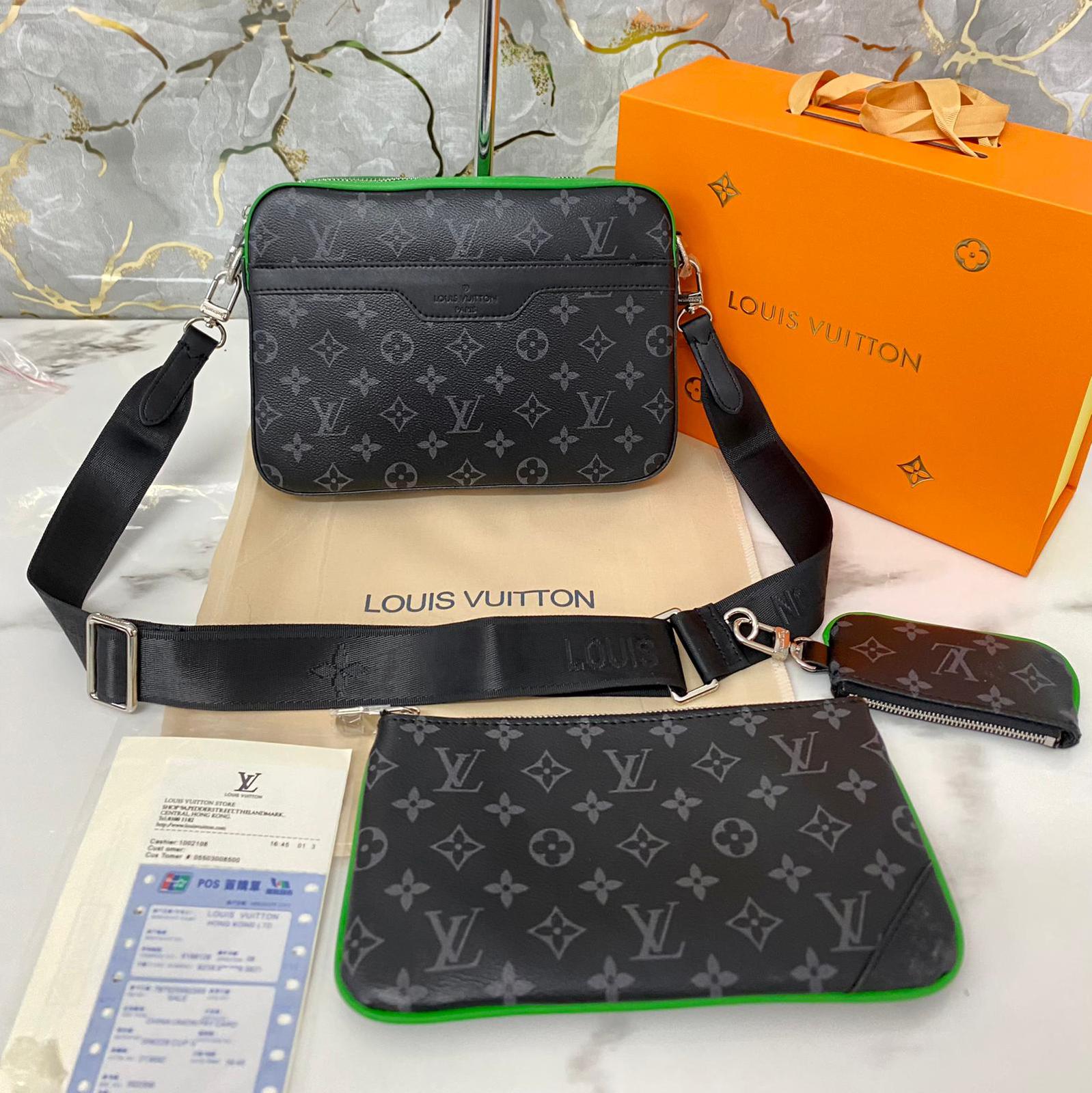Louis Vuitton borsello grigio top verde